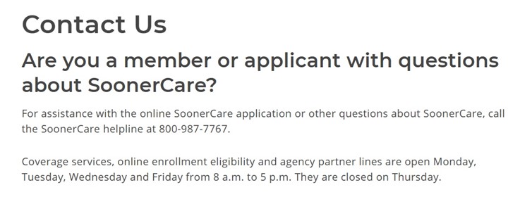 SoonerCare Application Locked