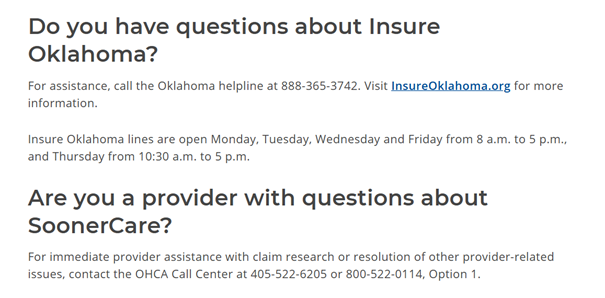 SoonerCare Provider Number